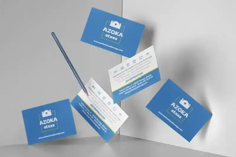 Diseño de tarjetas de visita de Azoka Etxea