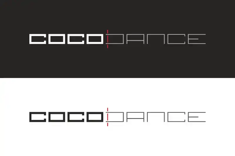 Diseño de logotipo principal y negativo de Cocodance