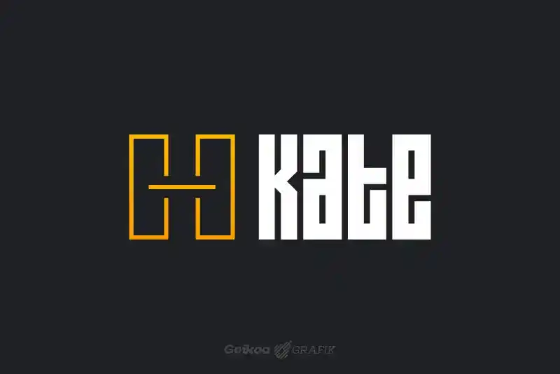 Diseño de logotipo principal de Kate Entrenamiento Funcional. Logotipo en blanco y amarillo sobre fondo negro.