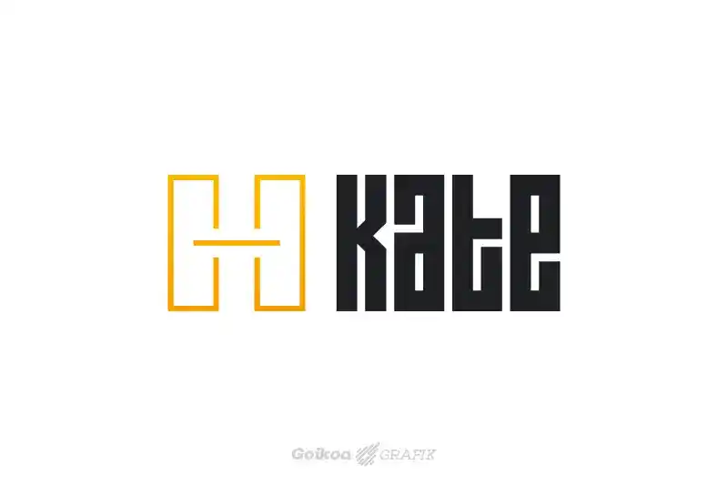 Diseño de logotipo principal de Kate Entrenamiento Funcional. Logotipo en negro y amarillo sobre fondo blanco.
