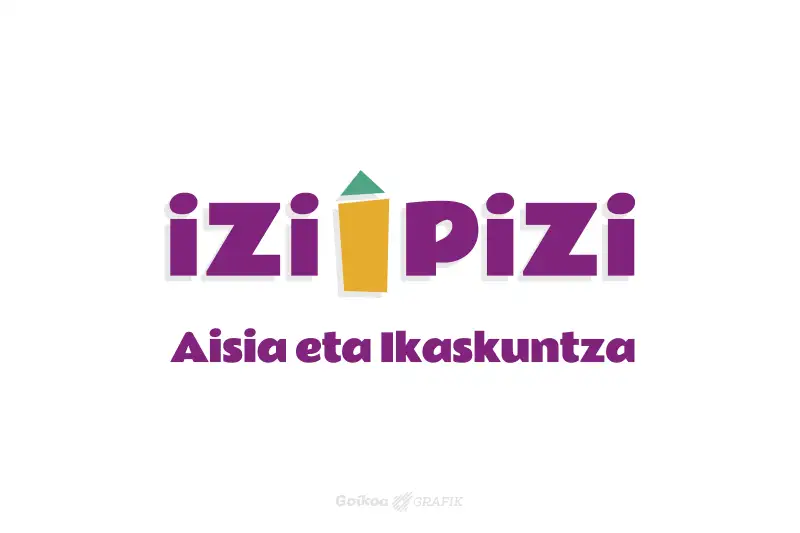 Logotipo de la academia Izi Pizi sobre fondo blanco