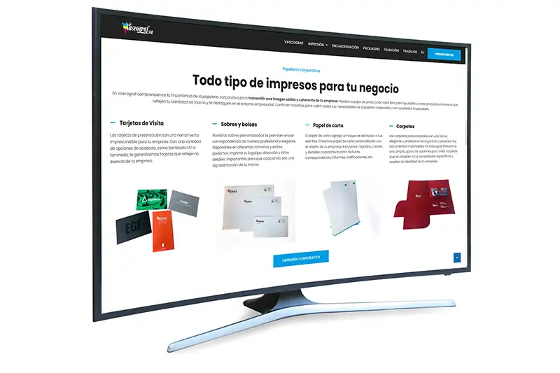 Imprenta Vascograf Arrigorriaga - Diseño de página web profesional