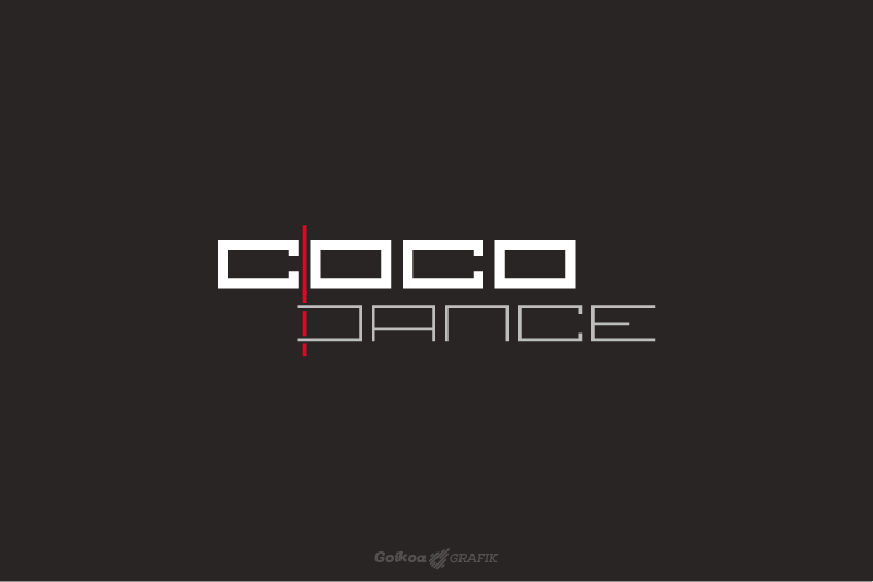 Logotipo compacto de Academia Cocodance sobre fondo gris