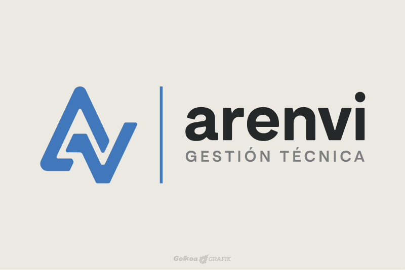 Logotipo horizontal de Arenvi sobre fondo crudo o blanco roto