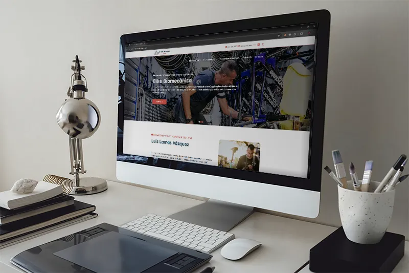 Página web corporativa de Bike Biomecánica, estudio de biomecánica deportiva en Bizkaia, vista en ordenador