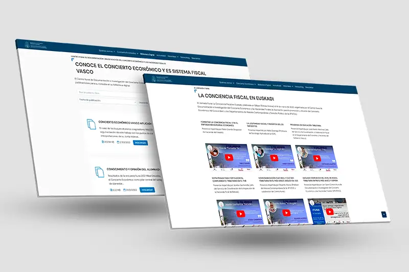 Web profesional de Centro Ituna Agiritegia de la Universidad del País Vasco / Euskal Herriko Unibertsitatea (UPV/EHU) en Bilbao, con las secciones Biblioteca Digital y Multimedia