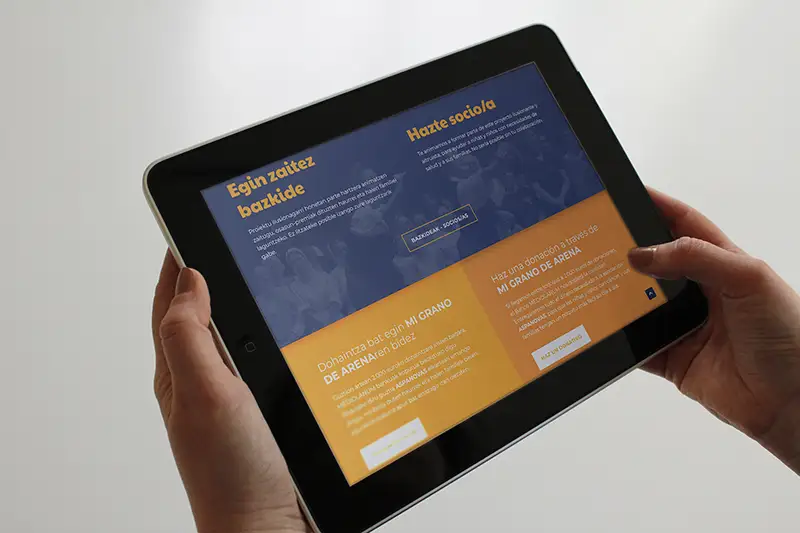 Sección de socios de la web de Gabon Kontua en tablet con diseño responsive