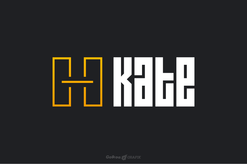 Logotipo horizontal de Kate Entrenamiento Funcional, entrenador personal de Bilbao, sobre fondo gris oscuro