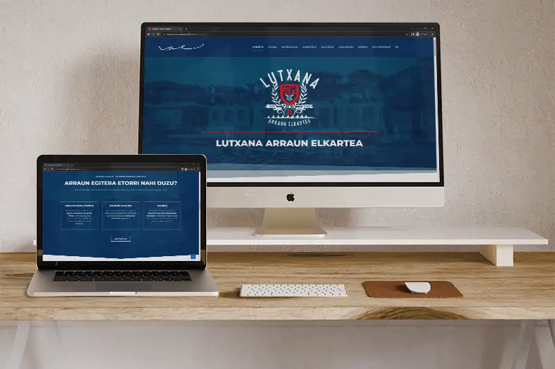Página web del Club de Remo Lutxana – Lutxana Arraun Elkartea de Erandio, Bizkaia, en ordenador y portátil